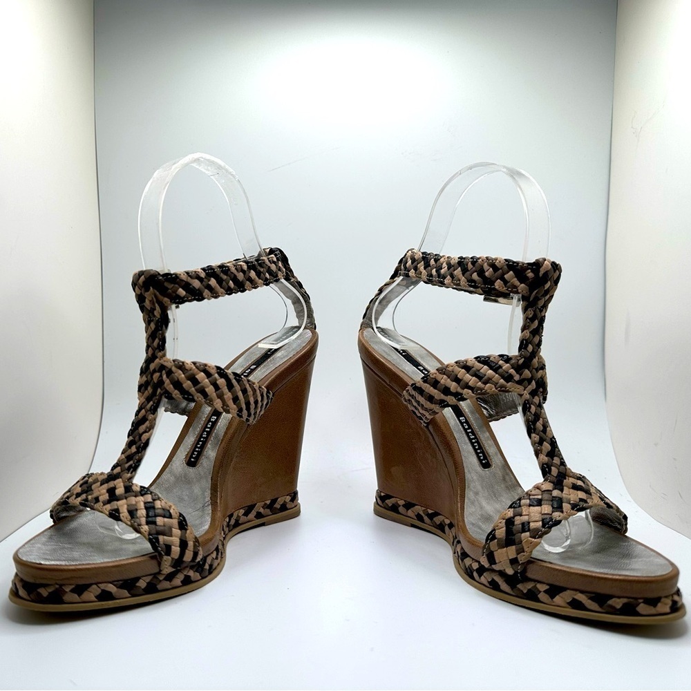 BALDININI Woven Leather 4.75” Wedge NWOT 🤩